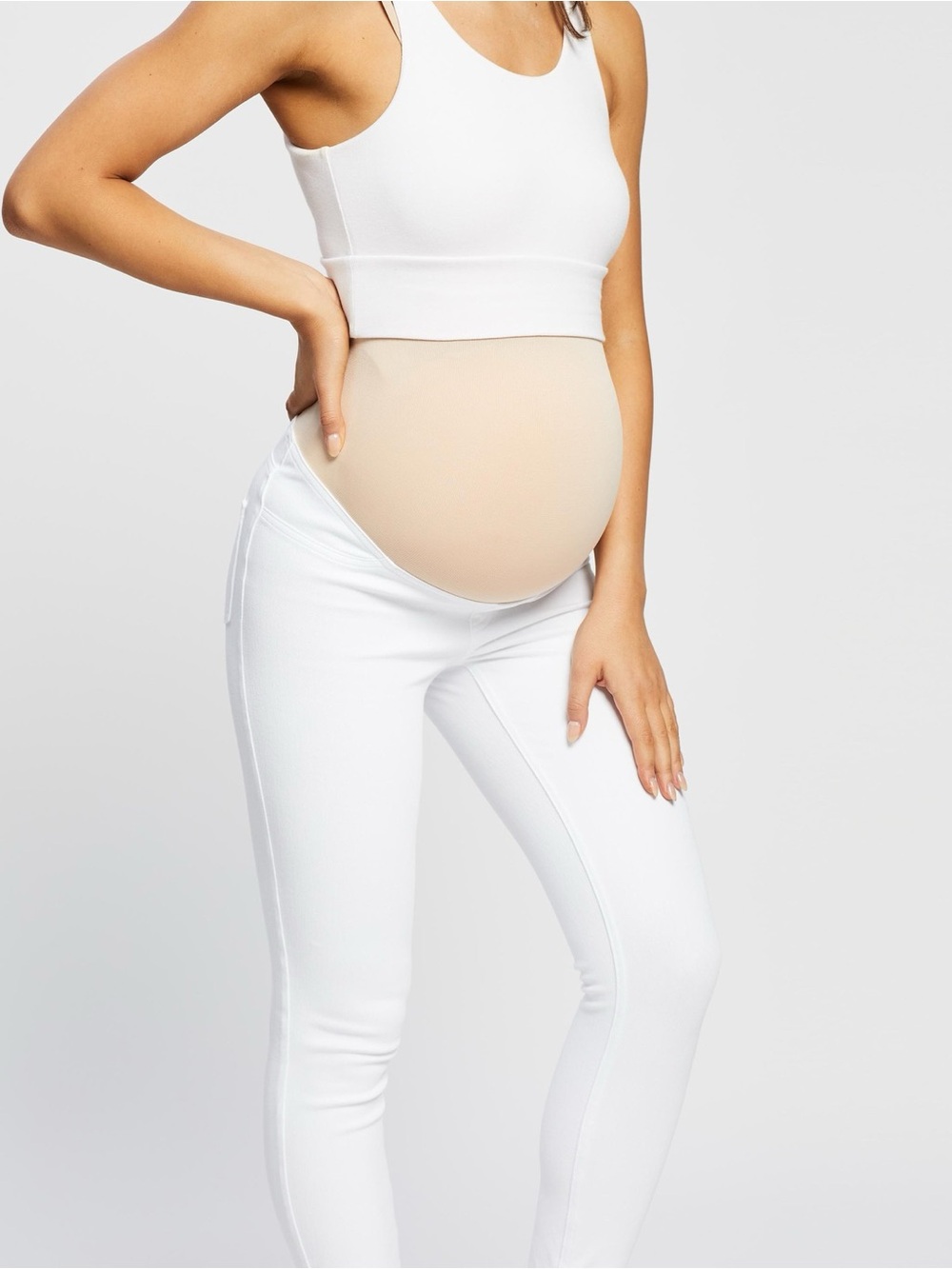 SPANX Mama Ankle Jean-ish Leggings White Maternity Small S NEW NWT
